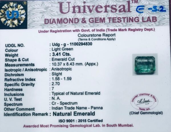 3.41 Carat Natural Emerald Stone - Image 2