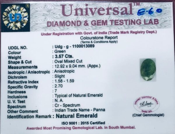 3.57 Carat Natural Emerald Stone - Image 2