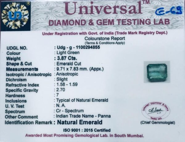 3.87 Carat Natural Emerald Stone - Image 2
