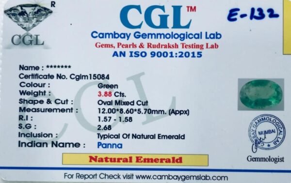 3.88 Carat Natural Emerald Stone - Image 2