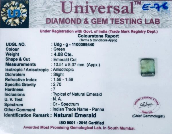 4.08 Carat Natural Emerald Stone - Image 2