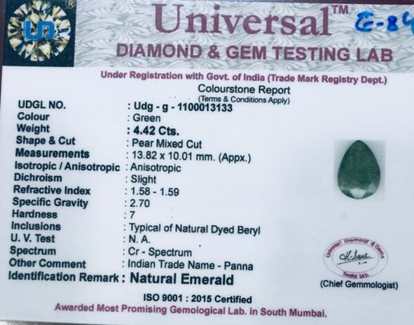 4.42 Carat Natural Emerald Stone - Image 2