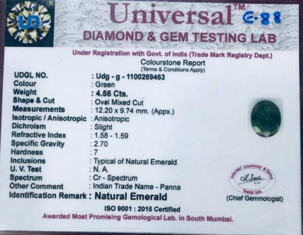 4.56 Carat Natural Emerald Stone - Image 3