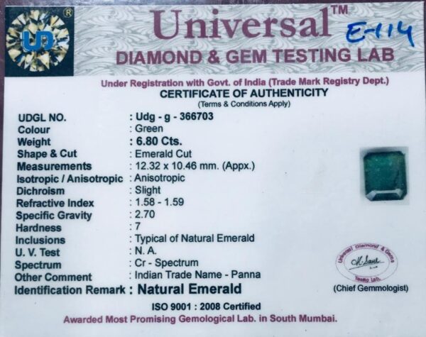 6.80 Carat Natural Emerald Stone - Image 2