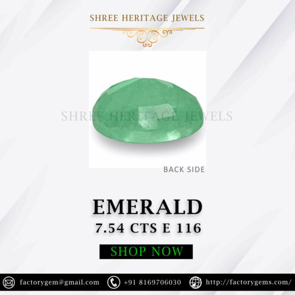 7.54 Carat Natural Emerald Stone - Image 3