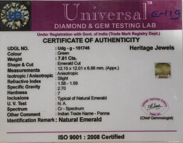 7.81 Carat Natural Emerald Stone - Image 2