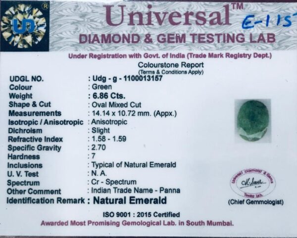 6.86 Carat Natural Emerald Stone - Image 2