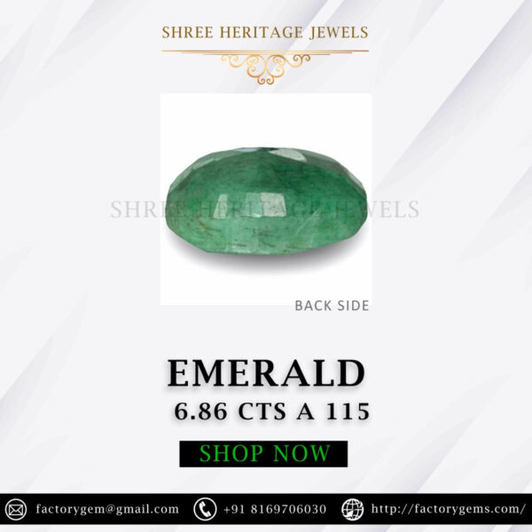 6.86 Carat Natural Emerald Stone - Image 3