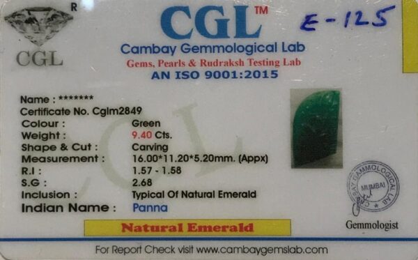 9.40 Carat Natural Emerald Stone - Image 3