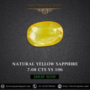 7.08 Carat Natural Yellow Sapphire Stone