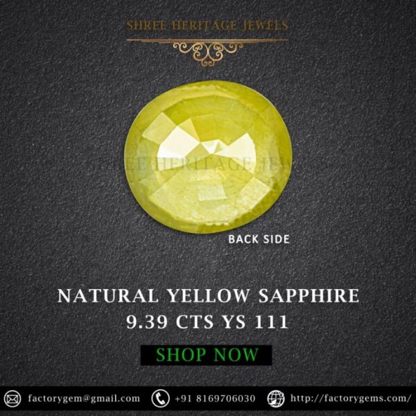 9.39 Carat Natural Yellow Sapphire Stone - Image 3