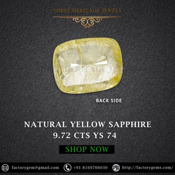 9.72 Carat Natural Yellow Sapphire Stone - Image 3