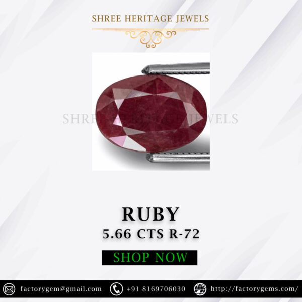 5.66 Carat Natural Ruby Stone