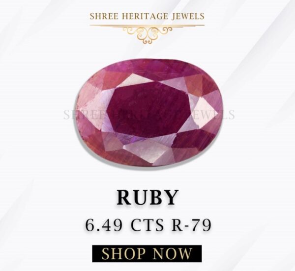 6.49 Carat Natural Ruby Stone