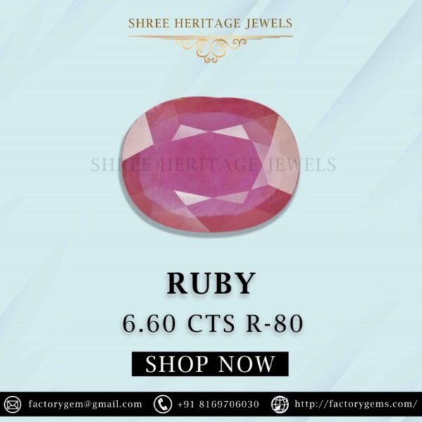 6.60 Carat Natural Ruby Stone