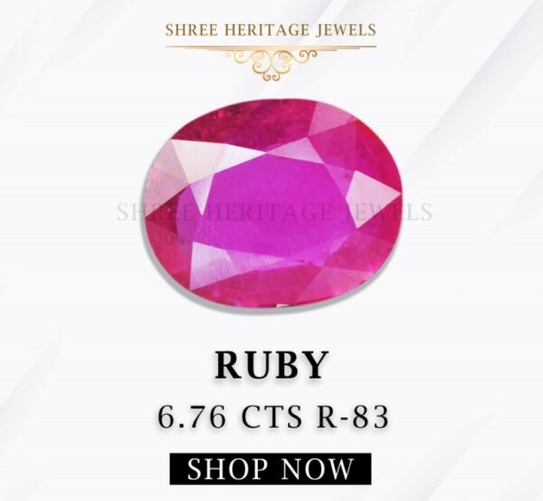 6.76 Carat Natural Ruby Stone