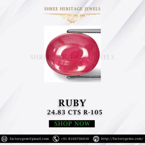 24.83 Carat Natural Ruby Stone