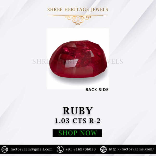 1.03 Carat Natural Old Burma Ruby - Image 2
