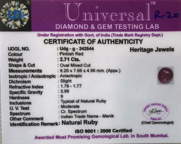 2.71 Carat Natural Ruby Stone - Image 2