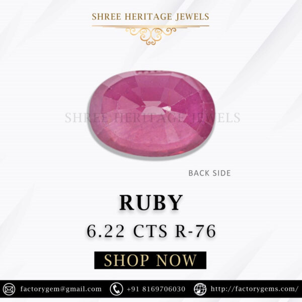 6.22 Carat Natural Ruby Stone - Image 3