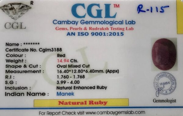 14.94 Carat Natural Ruby Stone - Image 2