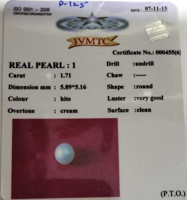 1.71 Carat Natural Basra Pearl Stone - Image 2