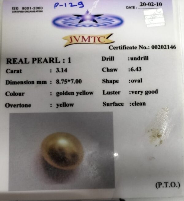 3.14 Carat Natural Basra Pearl Stone - Image 2