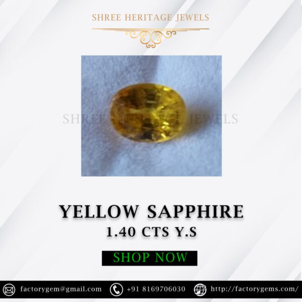 1.40 Carat Natural Yellow Sapphire Stone