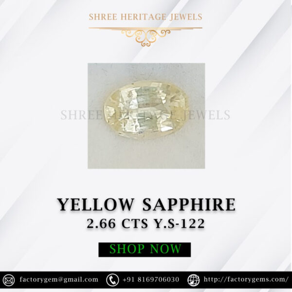 2.66 Carat Natural Yellow Sapphire Stone