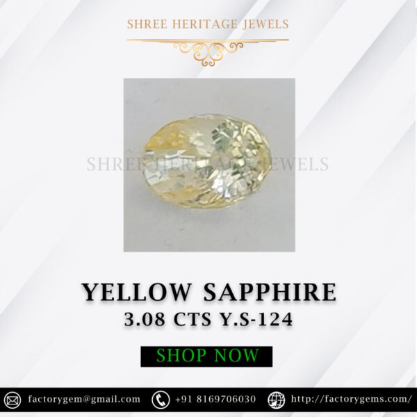 3.08 Carat Natural Yellow Sapphire Stone