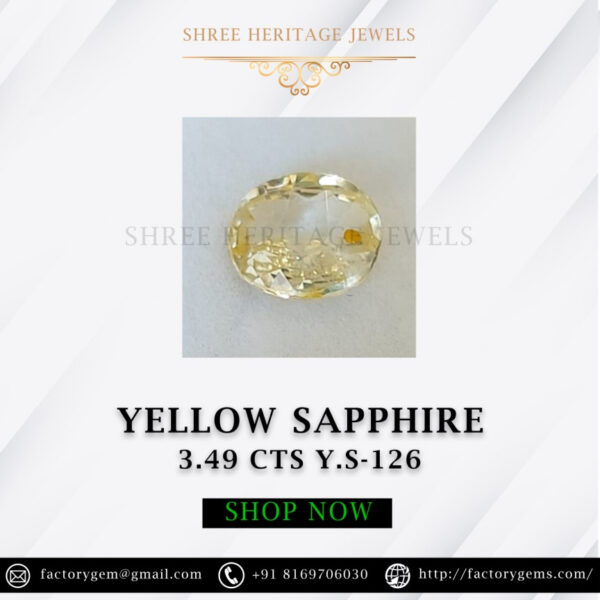 3.49 Carat Natural Yellow Sapphire Stone