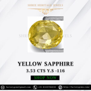 3.53 Carat Natural Yellow Sapphire Stone