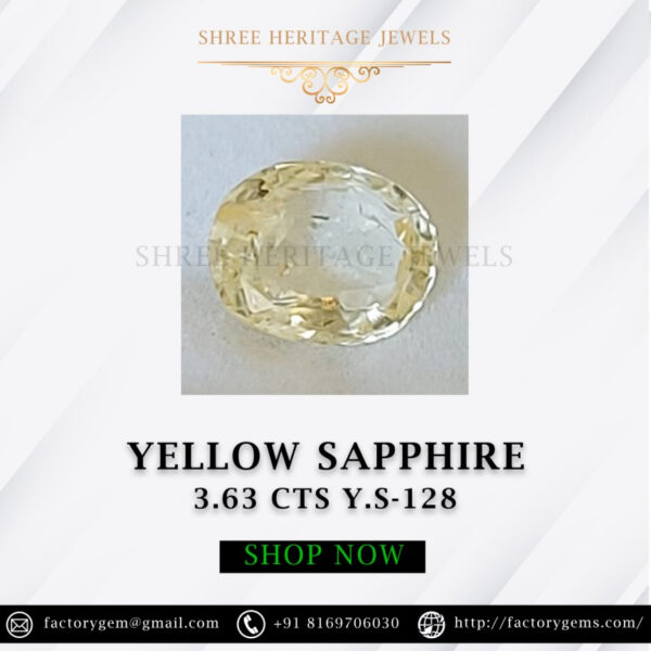 3.63 Carat Natural Yellow Sapphire Stone