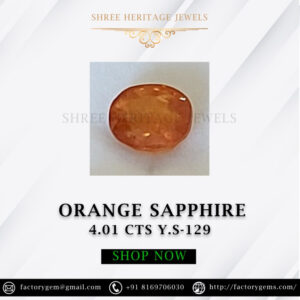 4.01 Carat Natural Orange Sapphire Stone