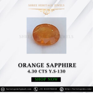 4.30 Carat Natural Orange Sapphire Stone