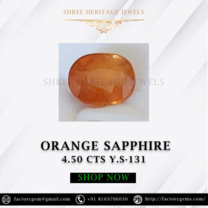 4.50 Carat Natural Orange Sapphire Stone
