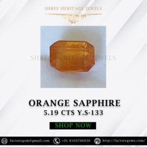 5.19 Carat Natural Orange Sapphire Stone