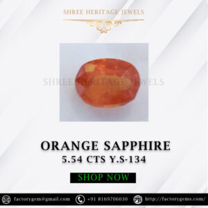 5.54 Carat Natural Orange Sapphire Stone