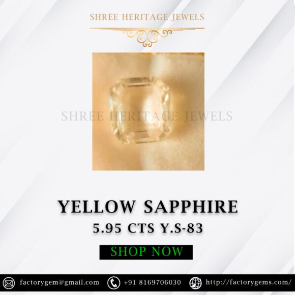 5.95 Carat Natural Yellow Sapphire Stone