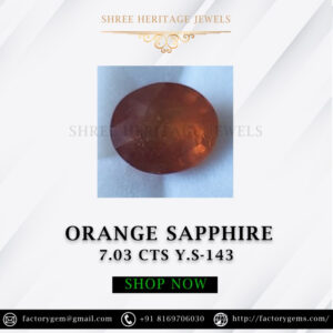 7.03 Carat Natural Orange Sapphire Stone