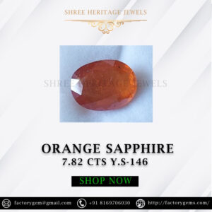 7.82 Carat Natural Orange Sapphire Stone