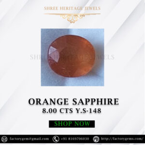 8.00 Carat Natural Orange Sapphire Stone