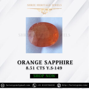 8.51 Carat Natural Orange Sapphire Stone