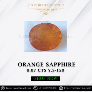 9.07 Carat Natural Orange Sapphire Stone