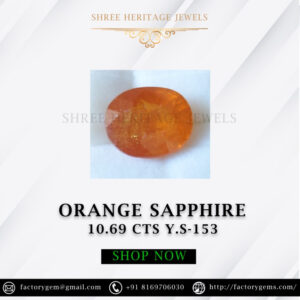 10.69 Carat Natural Orange Sapphire Stone