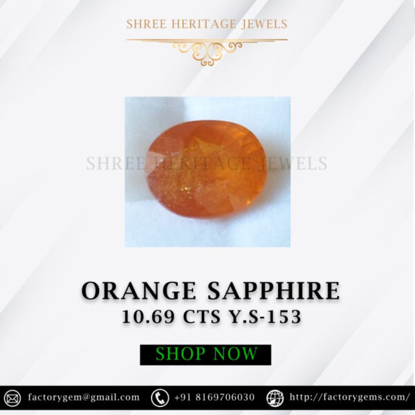 10.69 Carat Natural Orange Sapphire Stone