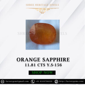 11.81 Carat Natural Orange Sapphire Stone