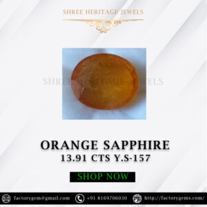 13.91 Carat Natural Orange Sapphire Stone