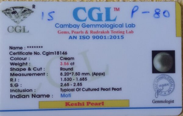 3.56 Carat Natural Pearl Stone - Image 2