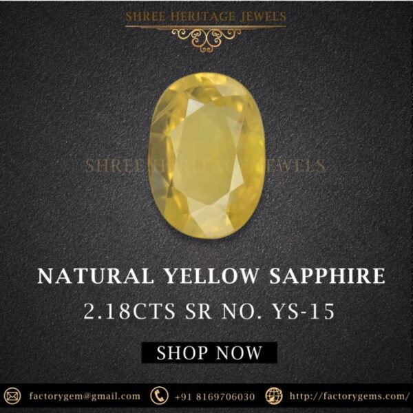 2.18 Carat Natural Yellow Sapphire Stone - Image 3